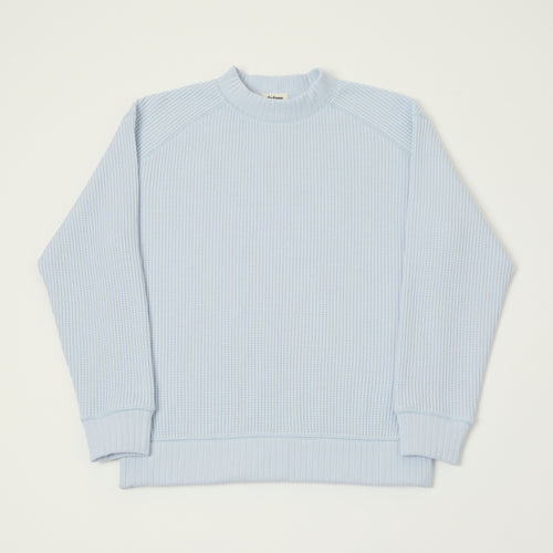 Jackman Midneck Waffle Sweatshirt - Ice Blue