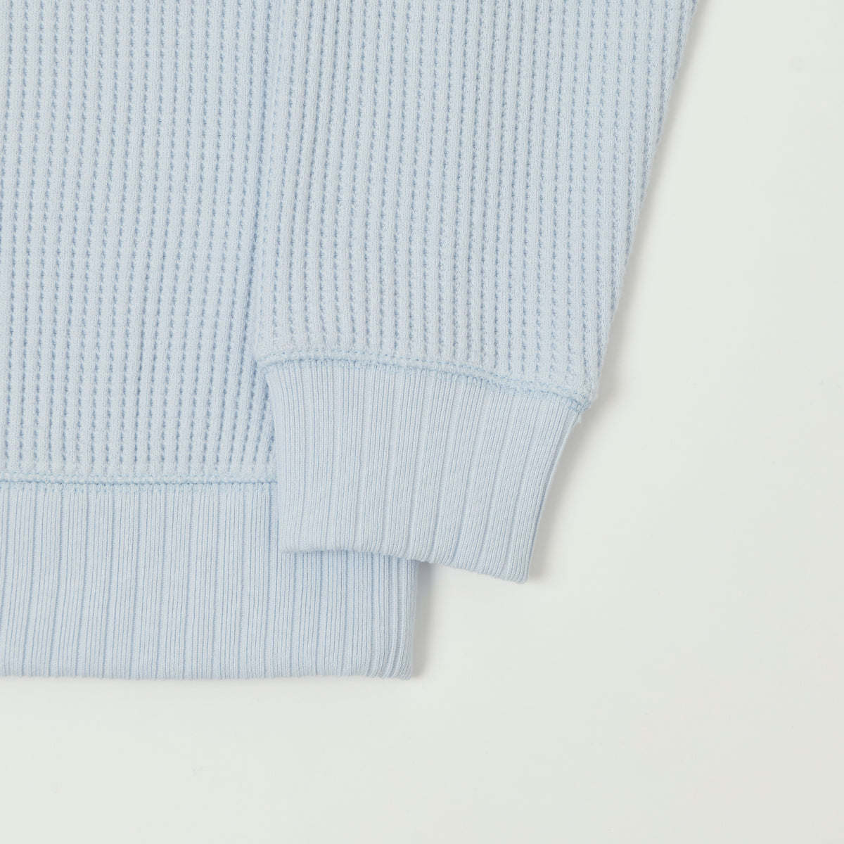 Jackman Midneck Waffle Sweatshirt - Ice Blue