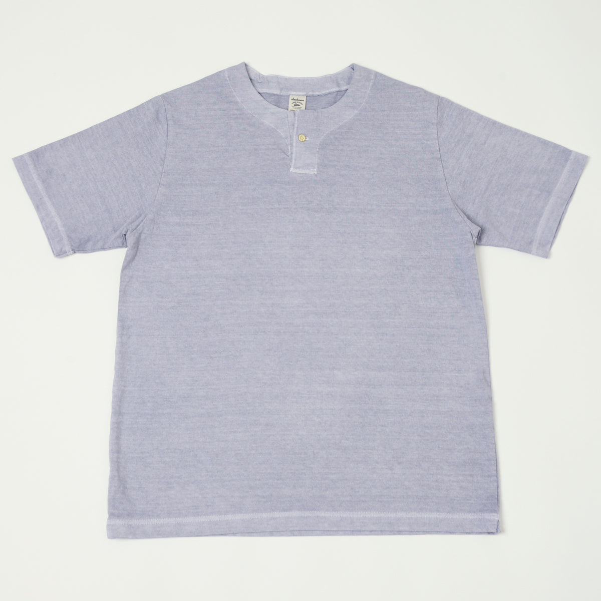 Jackman Pigment Dye Henley T-Shirt - Fade Lilac