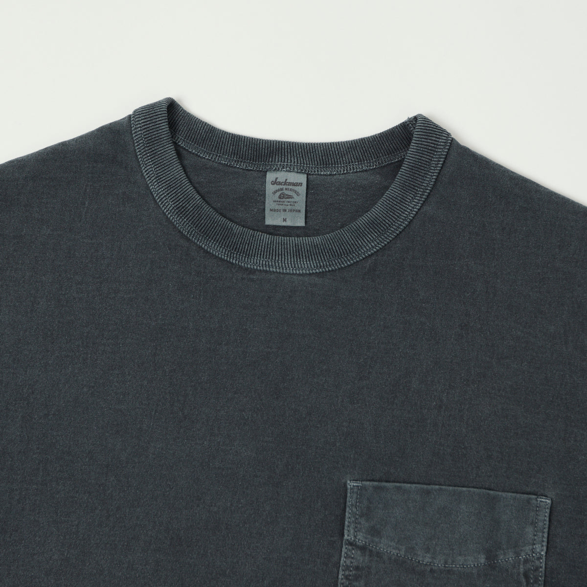Jackman Pigment Dye Pocket T-Shirt - Fade Blue Grey