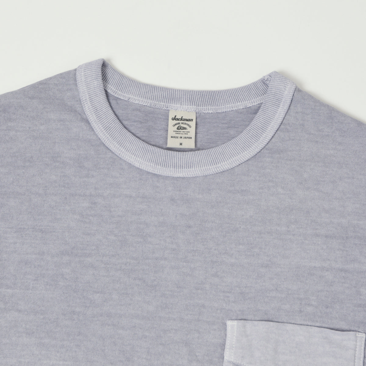 Jackman Pigment Dye Pocket T-Shirt - Fade Lilac