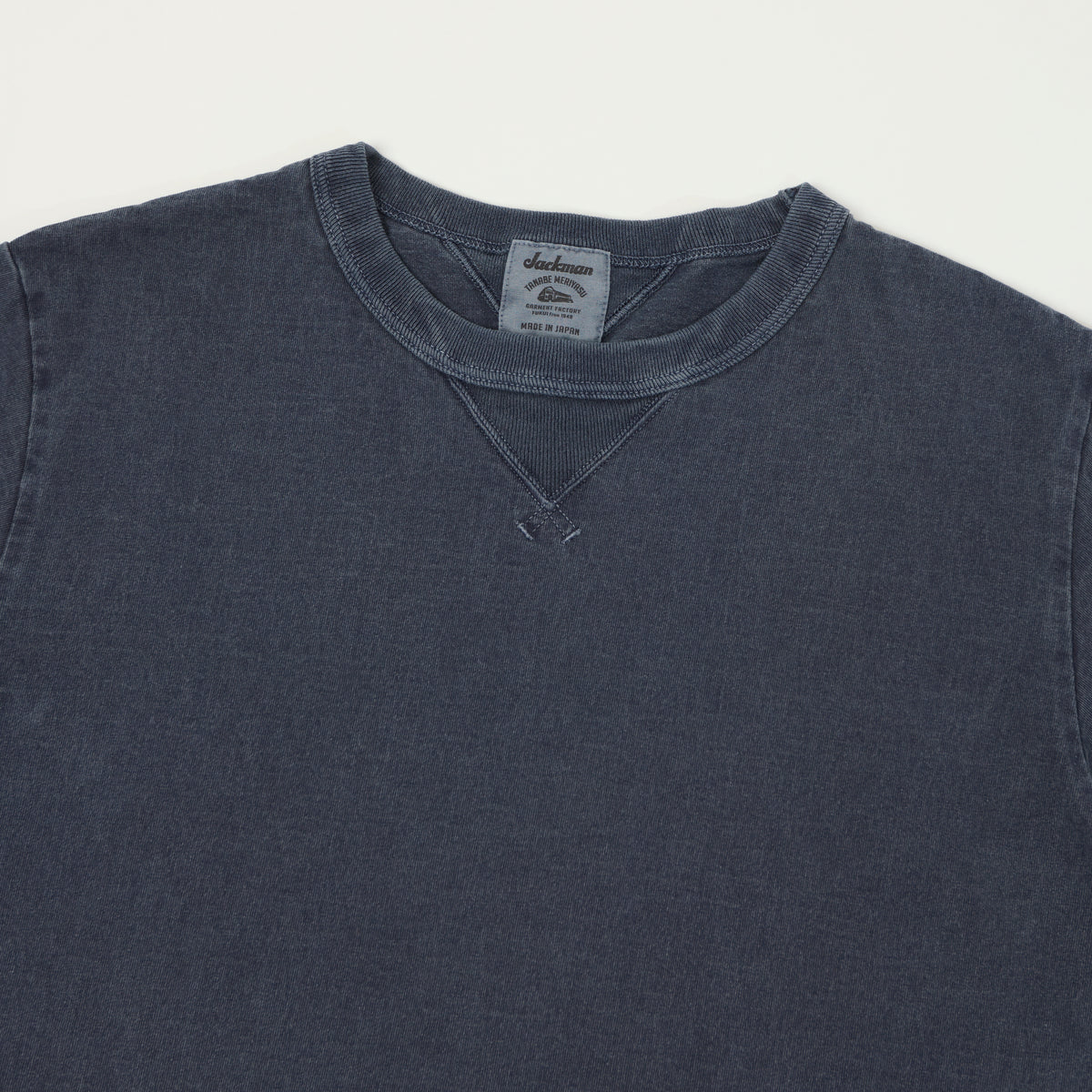 Jackman Dotsume Rib T-Shirt - Fade Navy