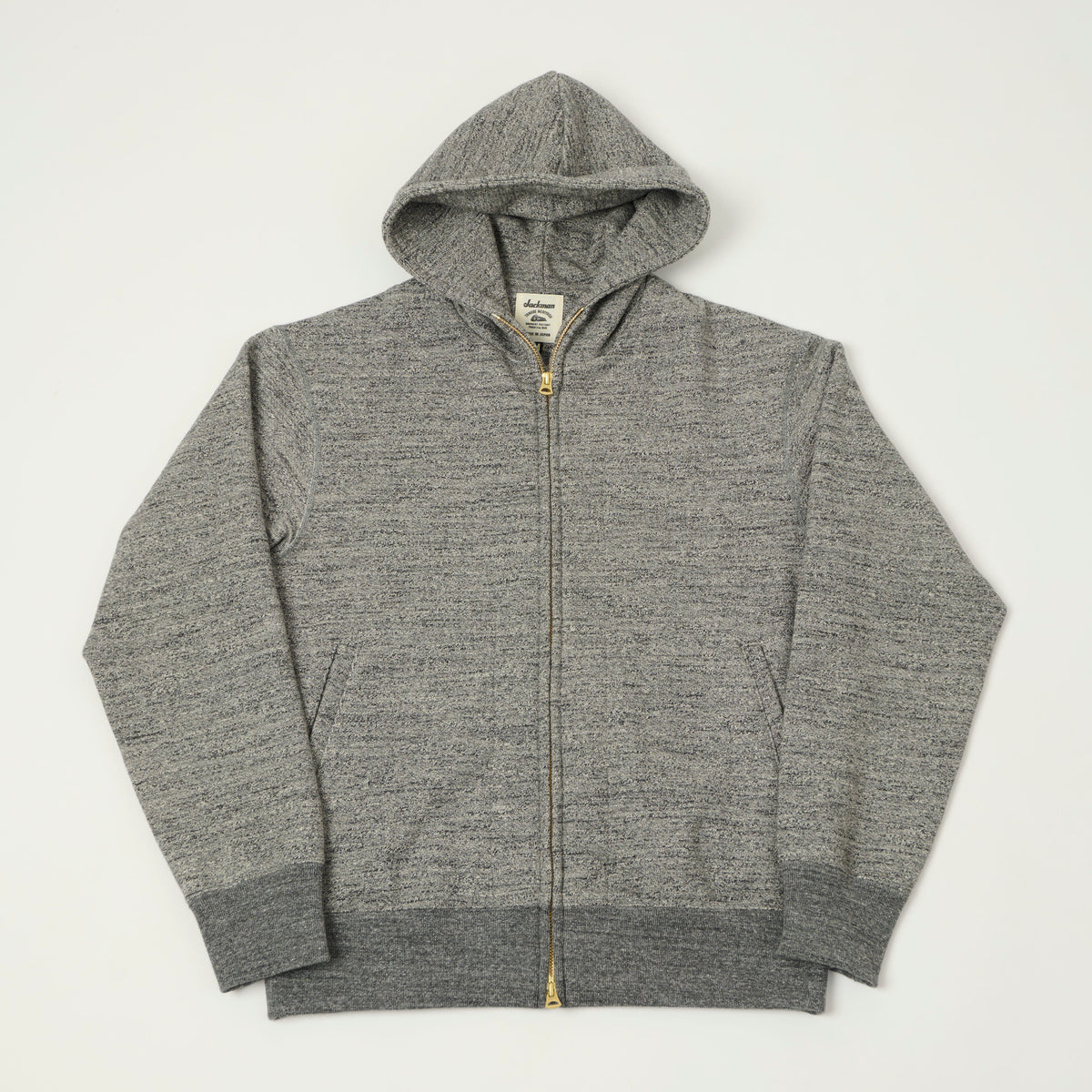 Jackman GG Zip Through Hoodie - Heather Charcoal