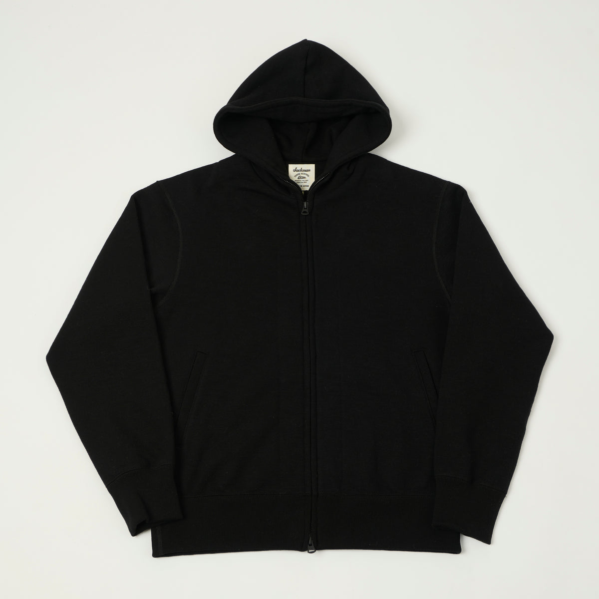 Jackman GG Zip Through Hoodie - Black