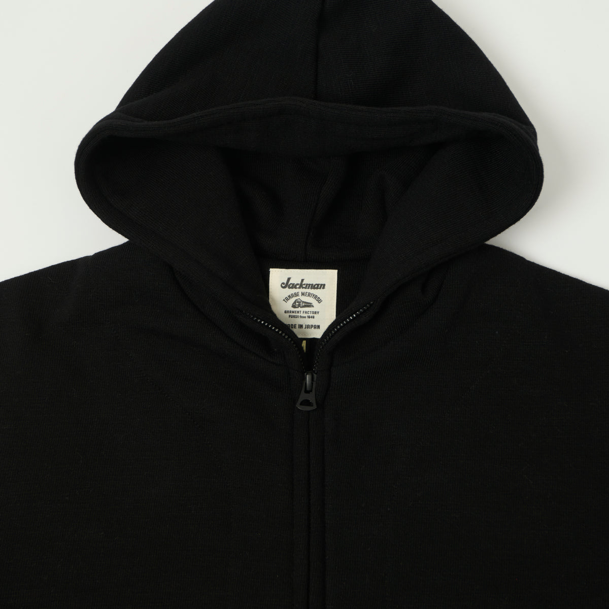 Jackman GG Zip Through Hoodie - Black