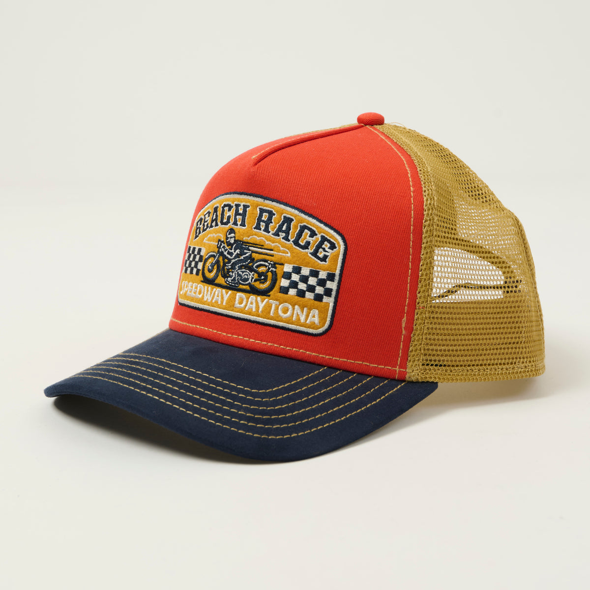 JJ Hats 'Beach Race' Trucker Cap - Blue/Red