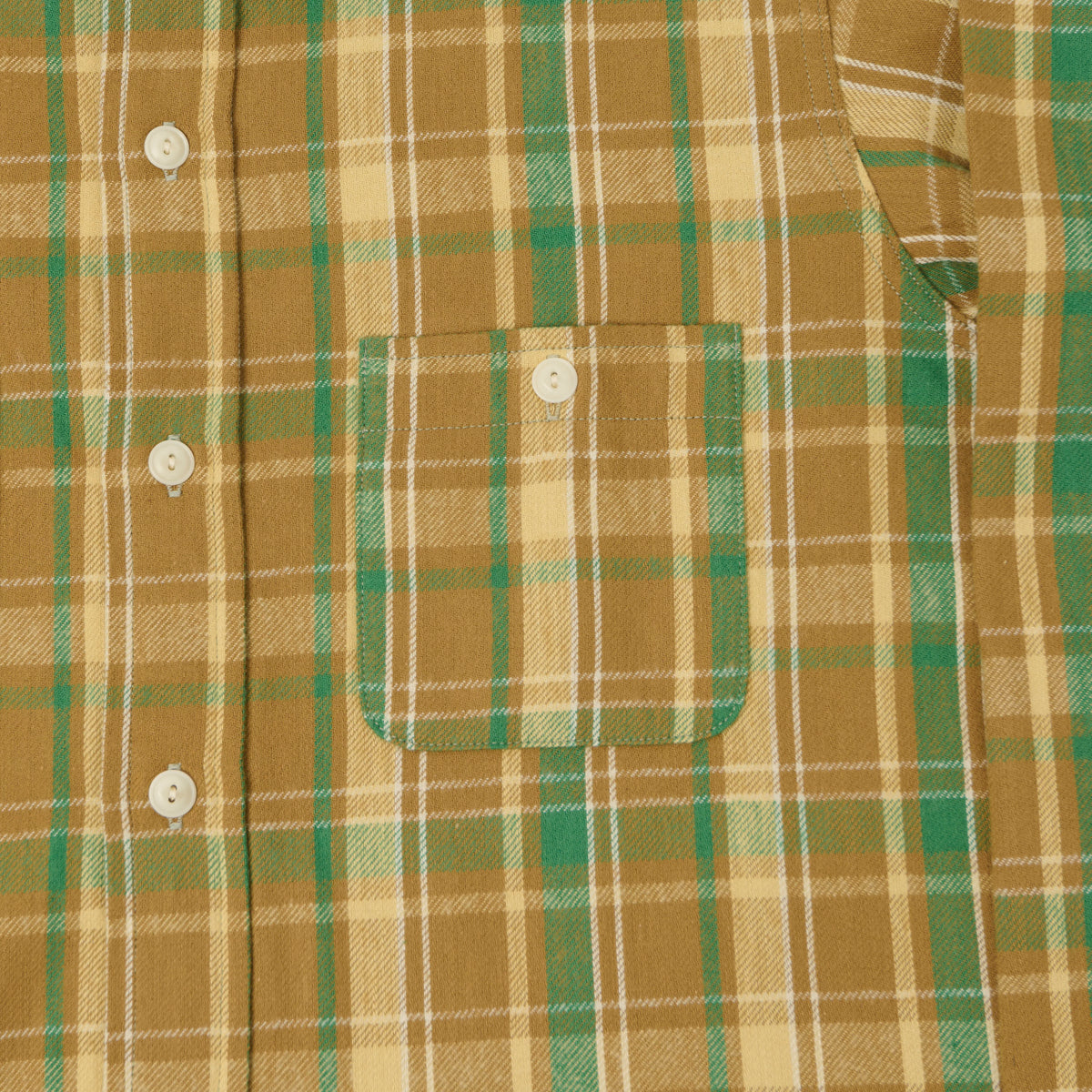 John Gluckow 1940s 'Storm' Flannel Shirt - Brown
