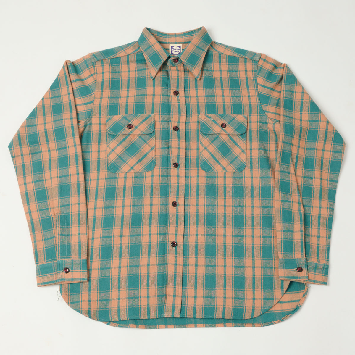 John Gluckow Lot. JG-06 'The Modern' Flannel Shirt - Salmon