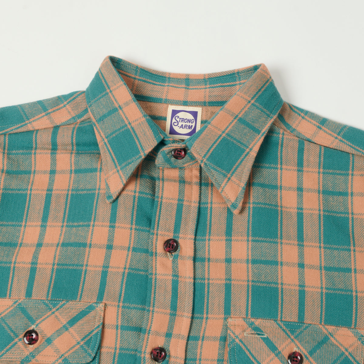 John Gluckow Lot. JG-06 'The Modern' Flannel Shirt - Salmon