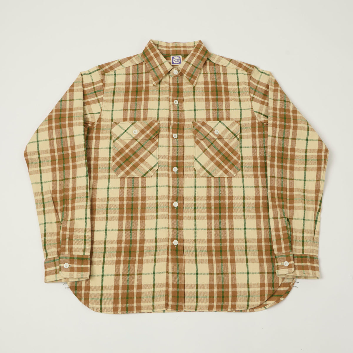 John Gluckow Lot. JG-06 'The Modern' Flannel Shirt - Beige