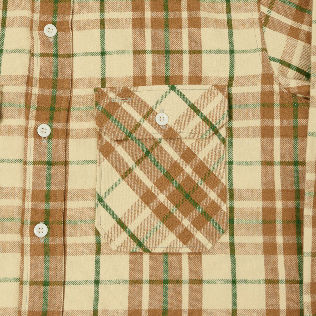 John Gluckow Lot. JG-06 'The Modern' Flannel Shirt - Beige