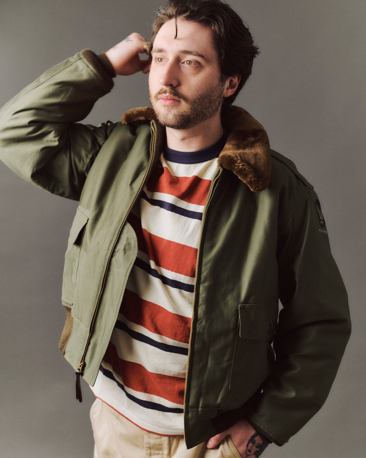 Buzz Rickson's 'Rough Wear Clothing Co' B-10 Flight Jacket - Olive Drab