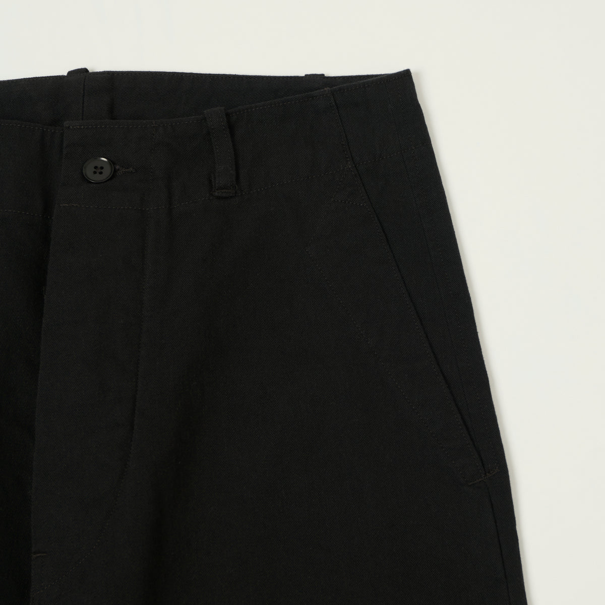 Kaptain Sunshine Cotton Drill Wide Pants - Black