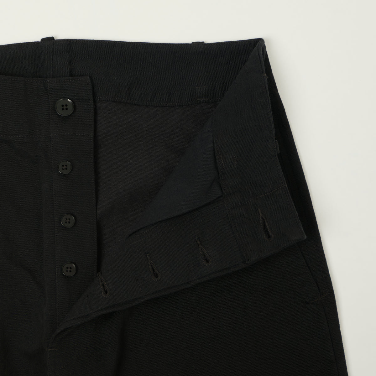 Kaptain Sunshine Cotton Drill Wide Pants - Black