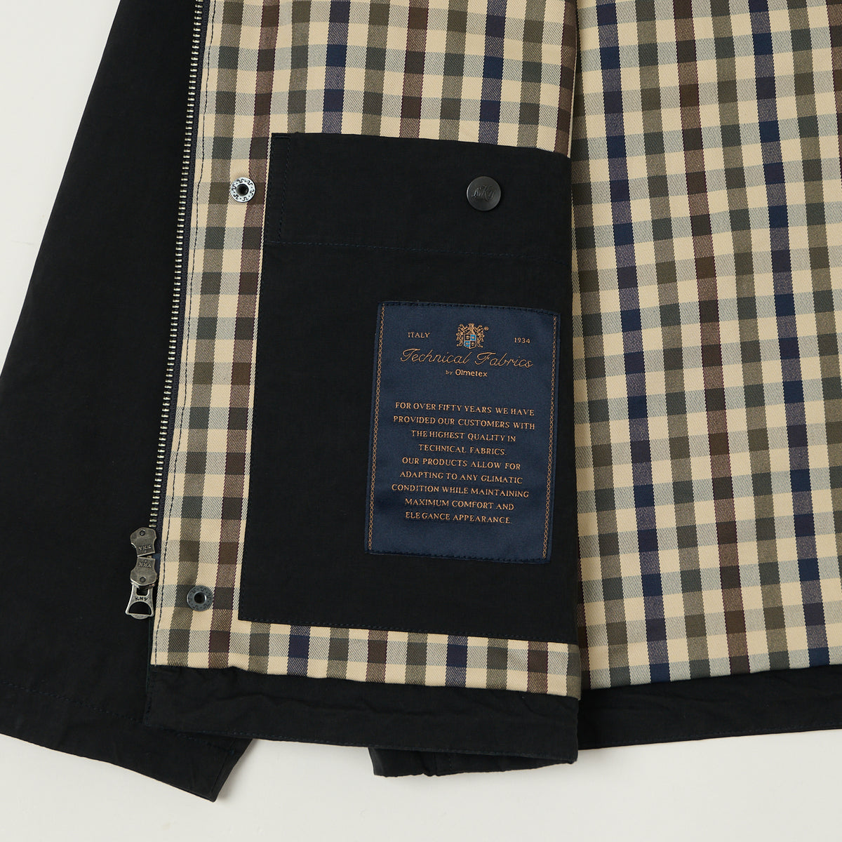 Knickerbocker 'Bay' Waxed Cotton/Nylon Jacket - Navy