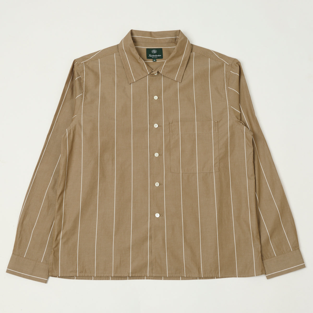 Knickerbocker Bowery Fine Cotton Shirt - Brown/White Stripe