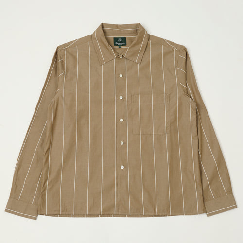 Knickerbocker Bowery Fine Cotton Shirt - Brown/White Stripe