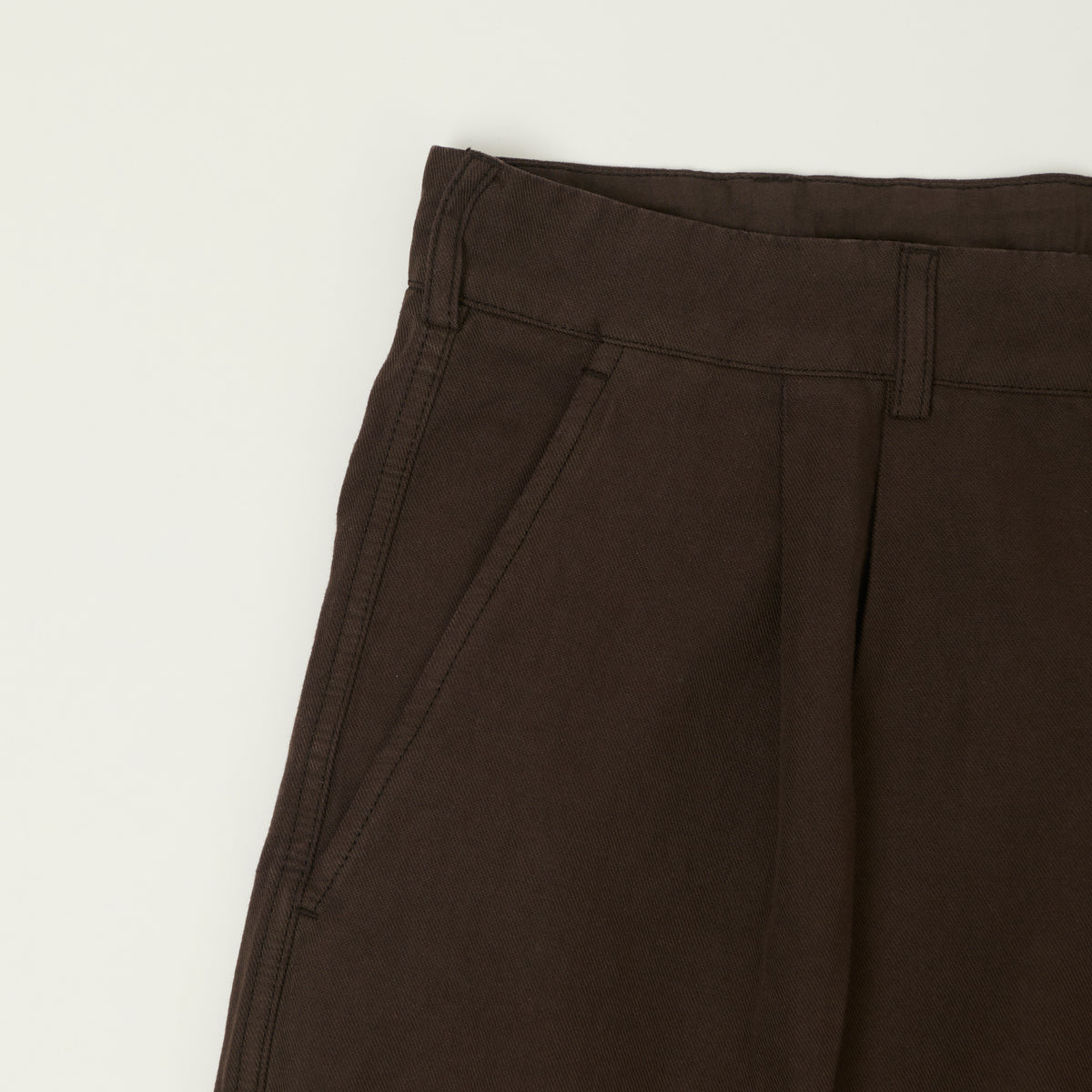 Knickerbocker 'Canal' Pleated Cotton Linen Shorts - Mocha