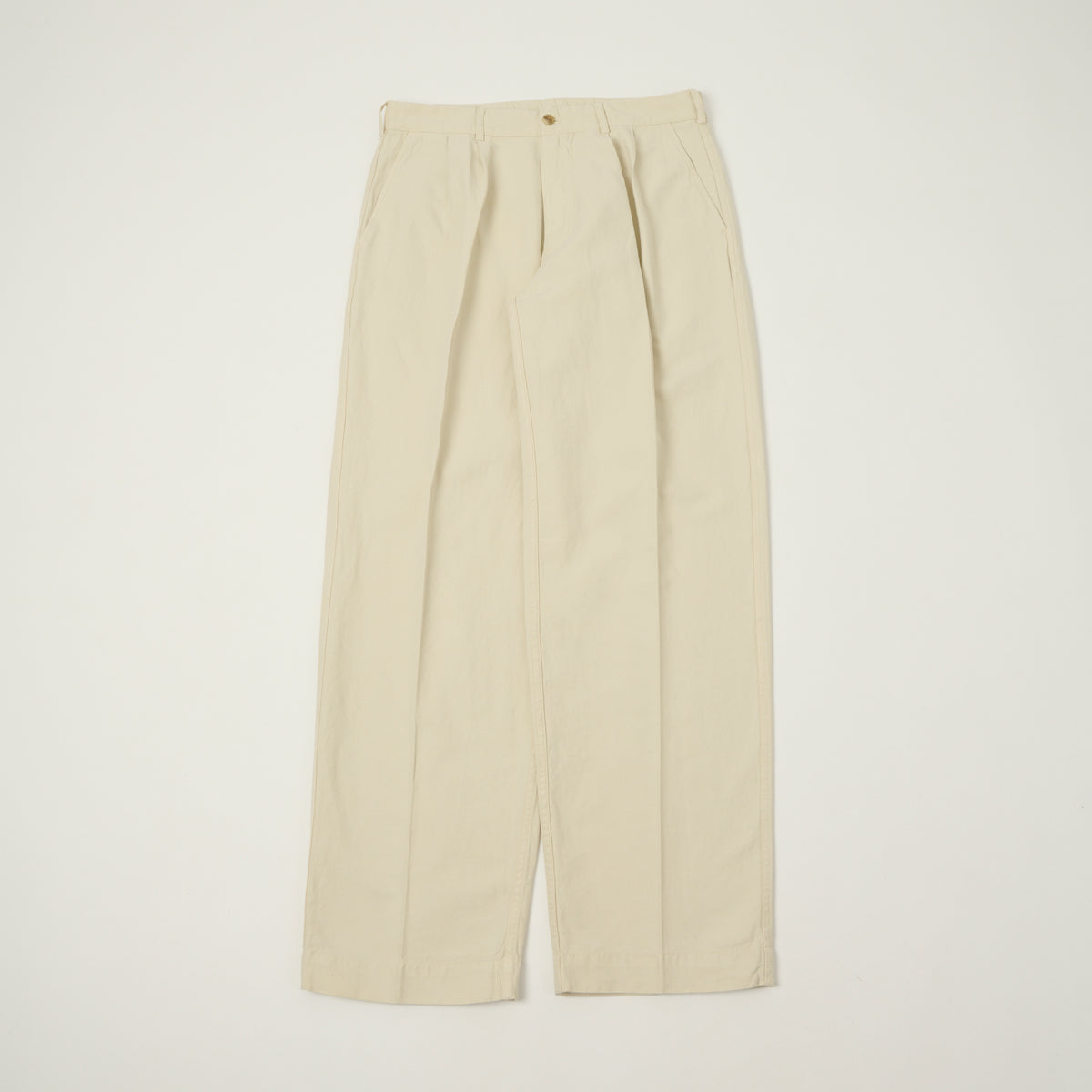 Knickerbocker 'Canal' Pleated Cotton Linen Trouser - Birch