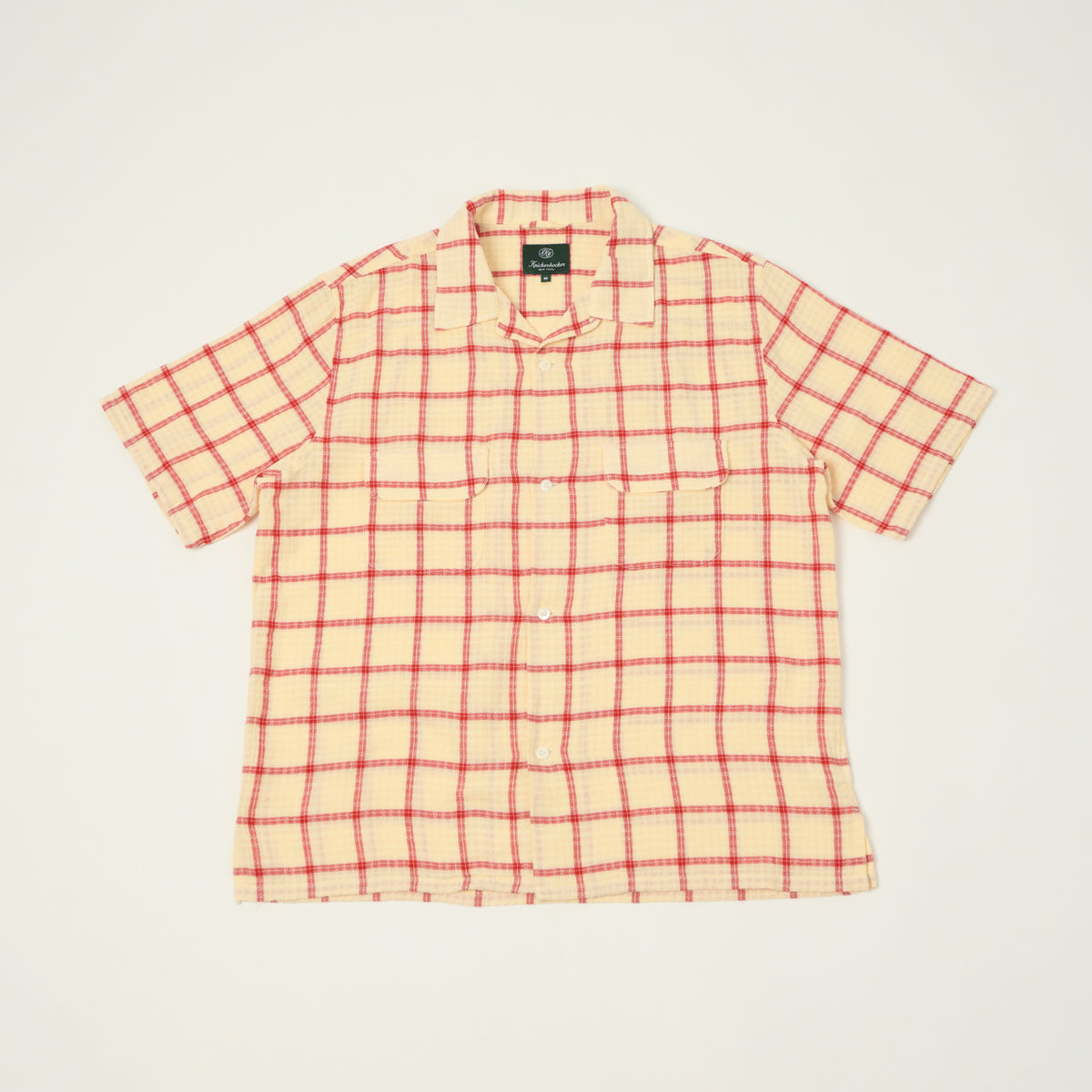 Knickerbocker 'Loom' Cotton Check Shirt - Ecru