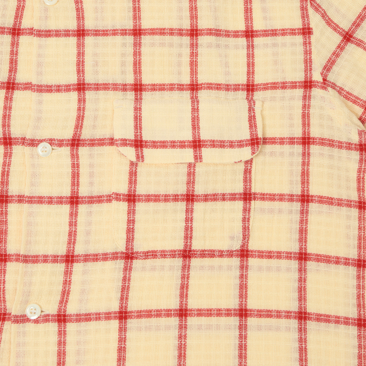 Knickerbocker 'Loom' Cotton Check Shirt - Ecru