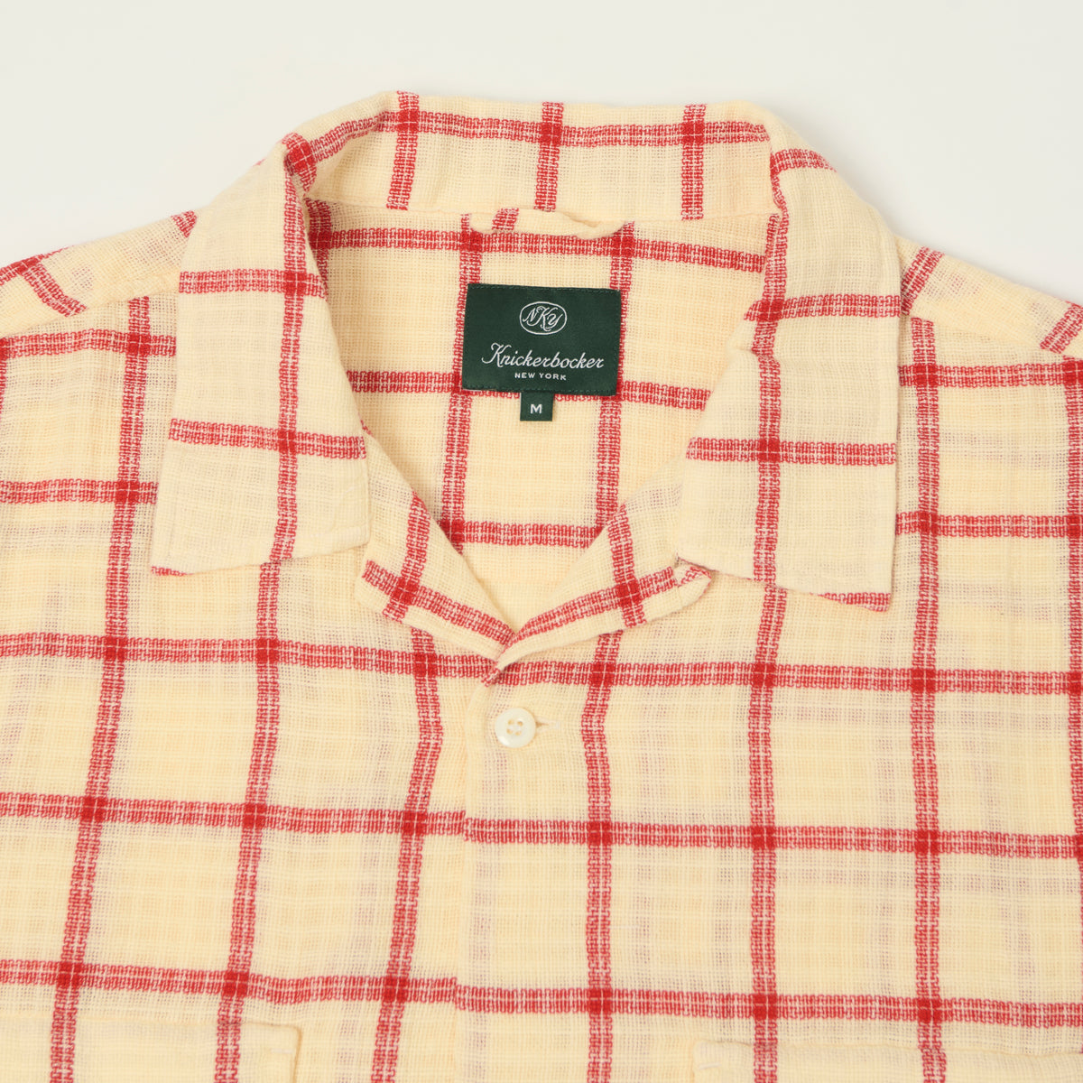 Knickerbocker 'Loom' Cotton Check Shirt - Ecru