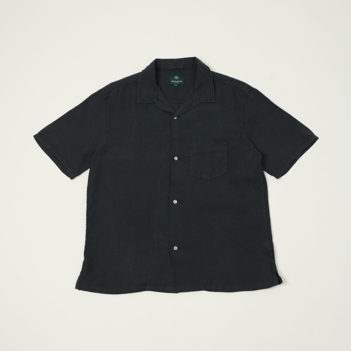 Knickerbocker 'Marina' Linen Camp Shirt - Black