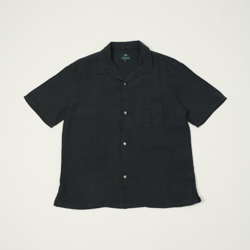 Knickerbocker 'Marina' Linen Camp Shirt - Black