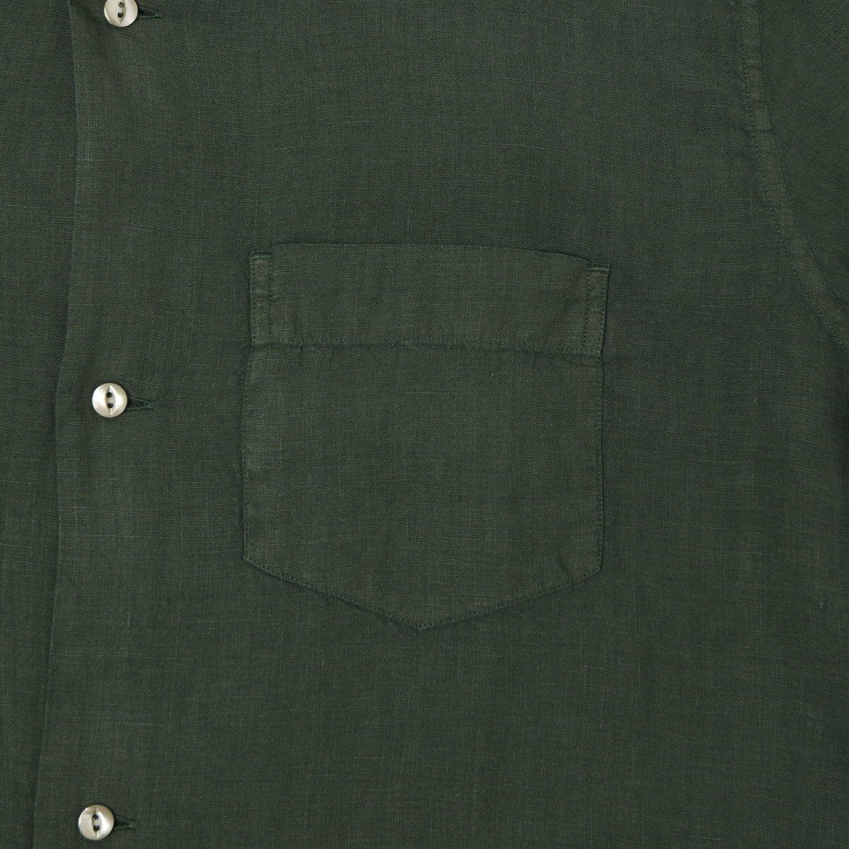Knickerbocker 'Marina' Linen Camp Shirt - Deep Forest