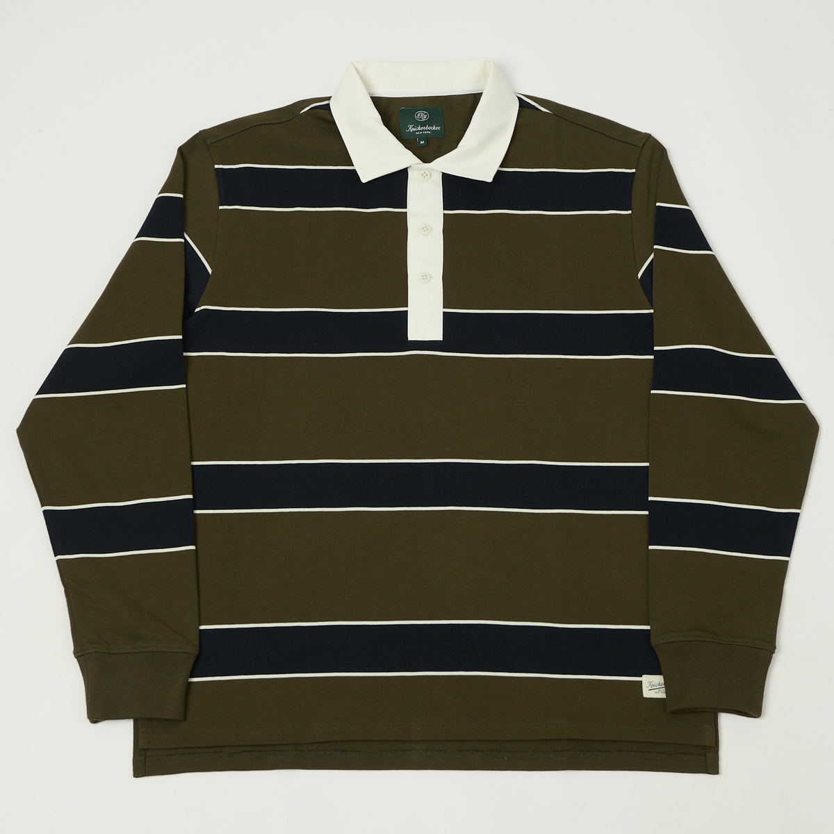 Knickerbocker 'McCarren' Stripe Rugby Shirt - Black/Olive