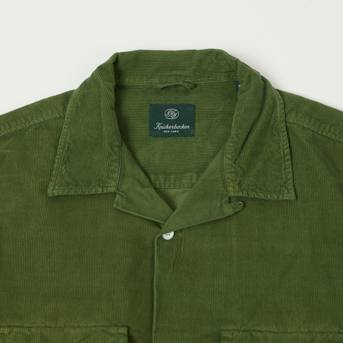 Knickerbocker Penny Camp Collar Corduroy Shirt - Green