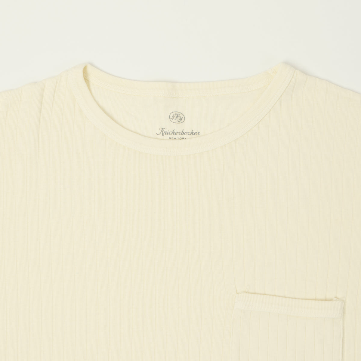 Knickerbocker Rib Pocket T-Shirt - Milk