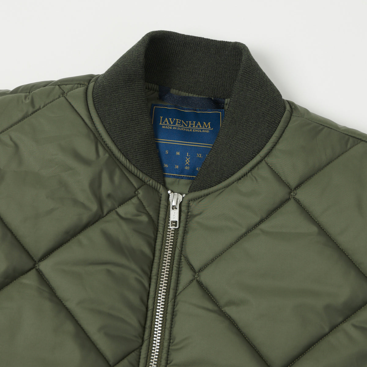 Lavenham Big Quilt Bomber Gilet - Olive Green