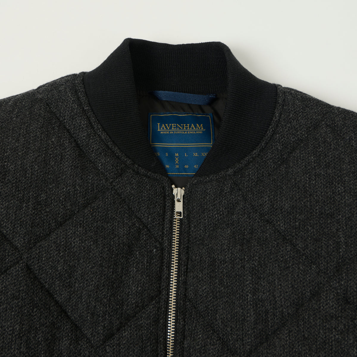 Lavenham Big Quilt Wool Bomber Jacket - Charcoal