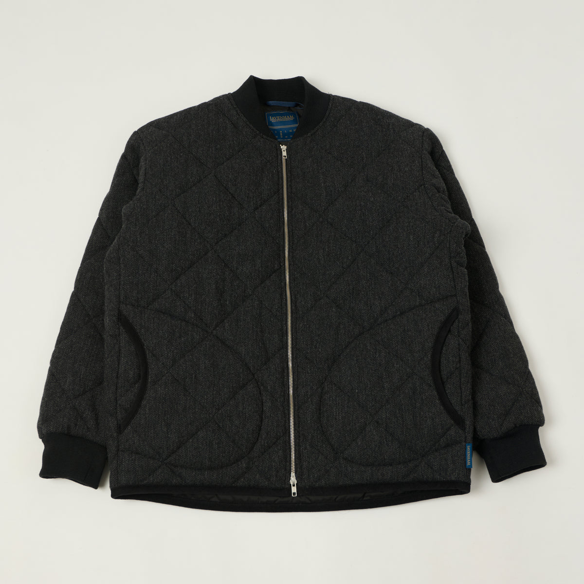 Lavenham Big Quilt Wool Bomber Jacket - Charcoal
