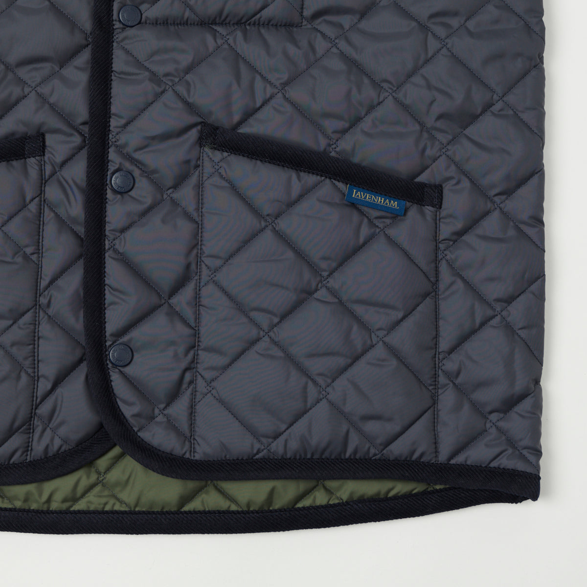 Lavenham Thornham Quilted Gilet - Suffolk Navy/Olive Green