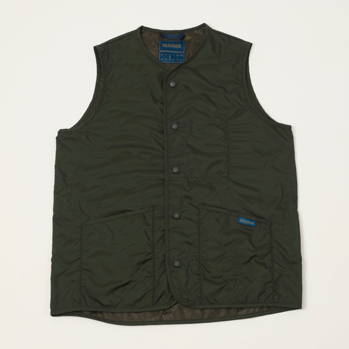 Lavenham Unwadded 'Thornham' Gilet - Rosin Green