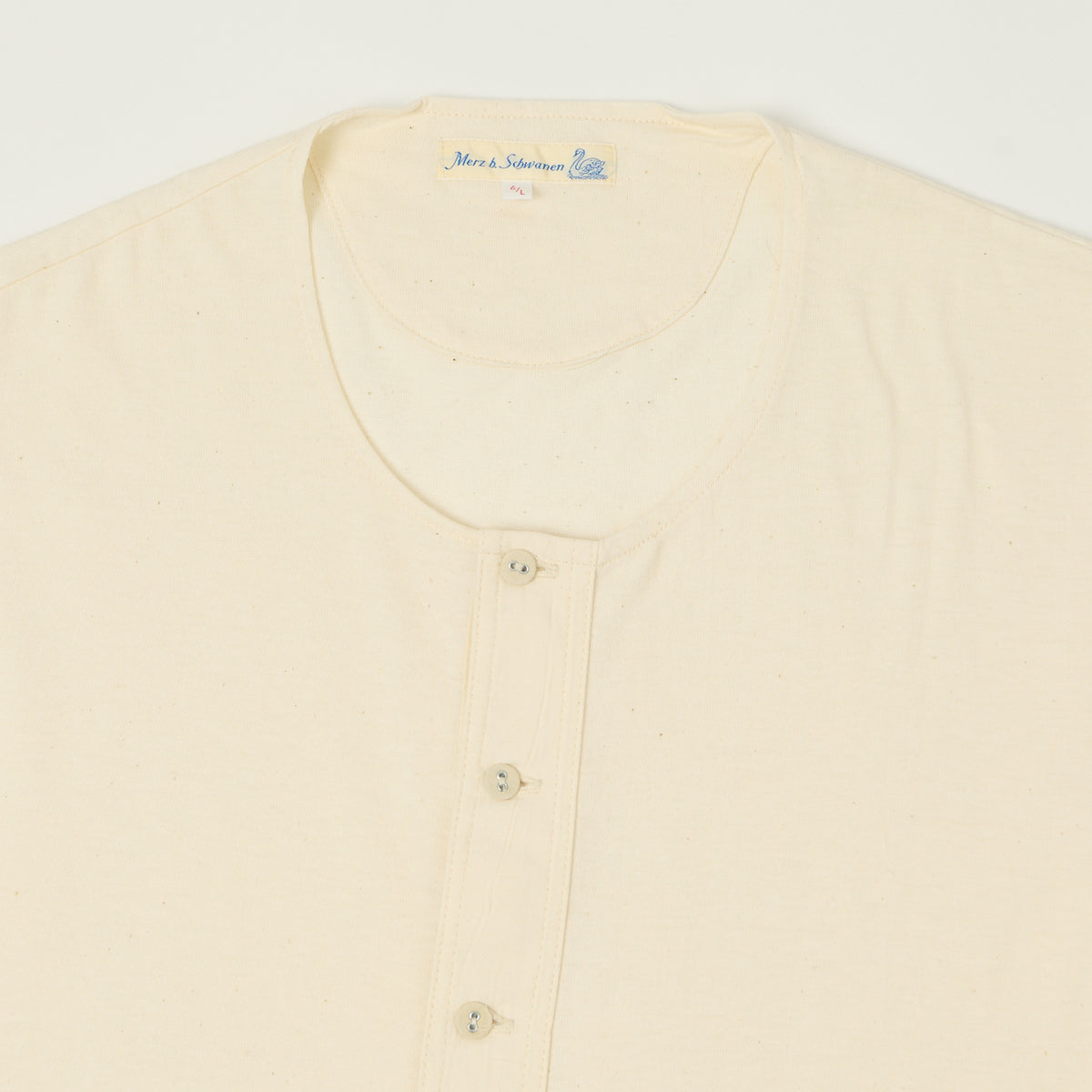 Merz b. Schwanen 'The Originals' 103 Lightweight Short Sleeve Henley - Nature
