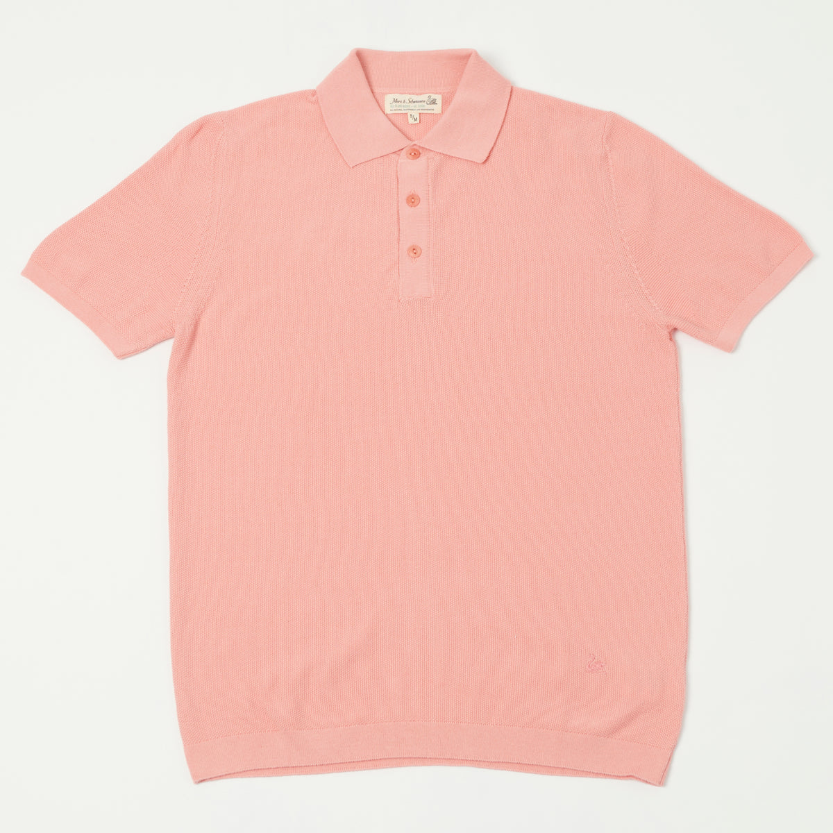 Merz b. Schwanen Plant Based Pique Polo Shirt - Peach
