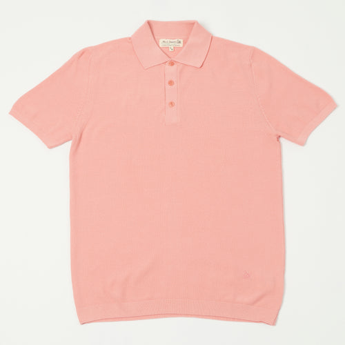 Merz b. Schwanen Plant Based Pique Polo Shirt - Peach