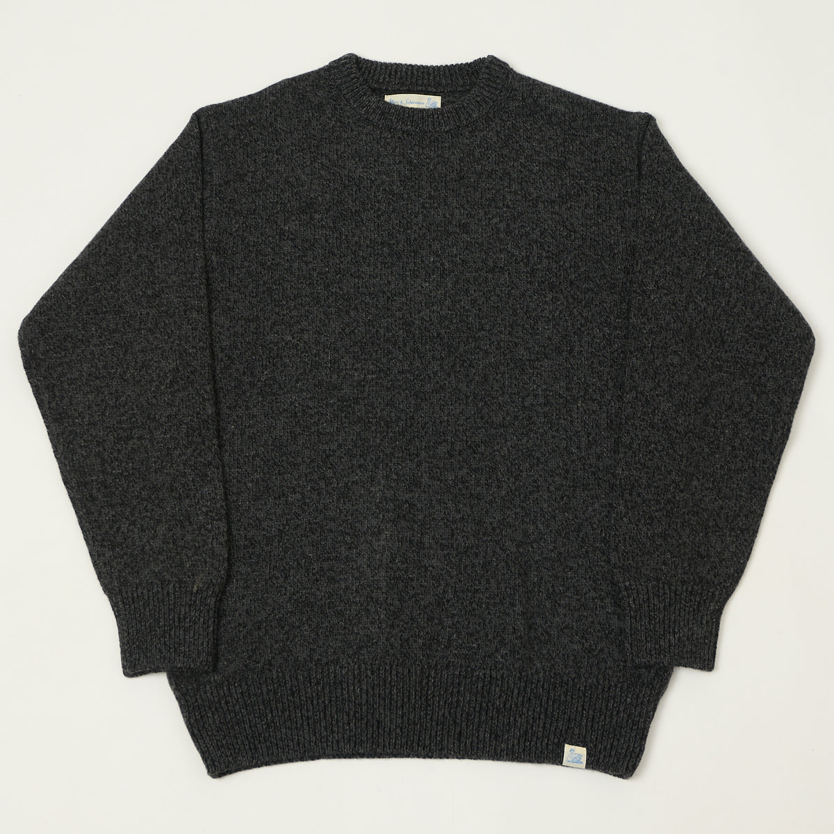 Merz b. Schwanen Wool Cashmere Knit Pullover - Grey Melange/Black