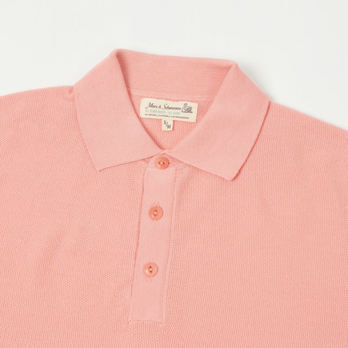 Merz b. Schwanen Plant Based Pique Polo Shirt - Peach