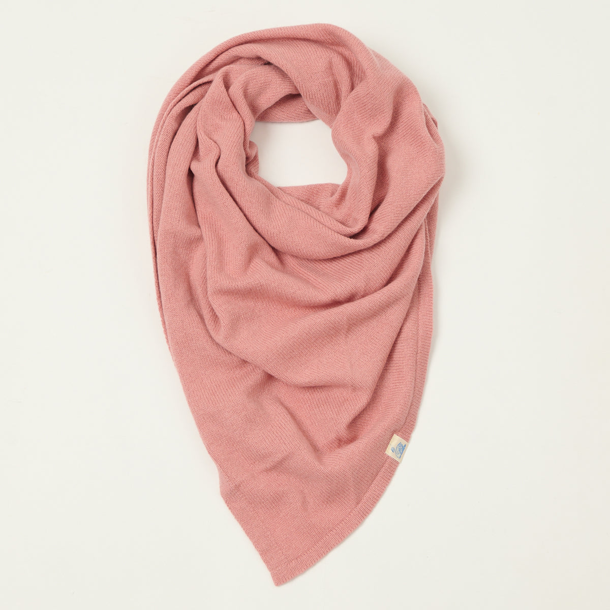 Merz b. Schwanen Merino/Cashmere/Silk Triangle Scarf - Rosewood