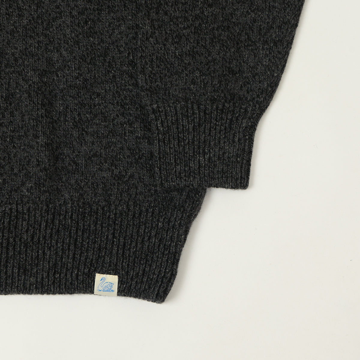 Merz b. Schwanen Wool Cashmere Knit Pullover - Grey Melange/Black