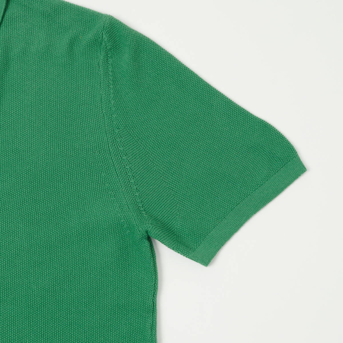 Merz b. Schwanen Plant Based Pique Polo Shirt - Grass