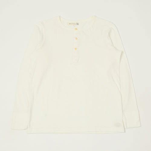 Merz b. Schwanen 'The Originals' 1930s Long Sleeve Henley - White