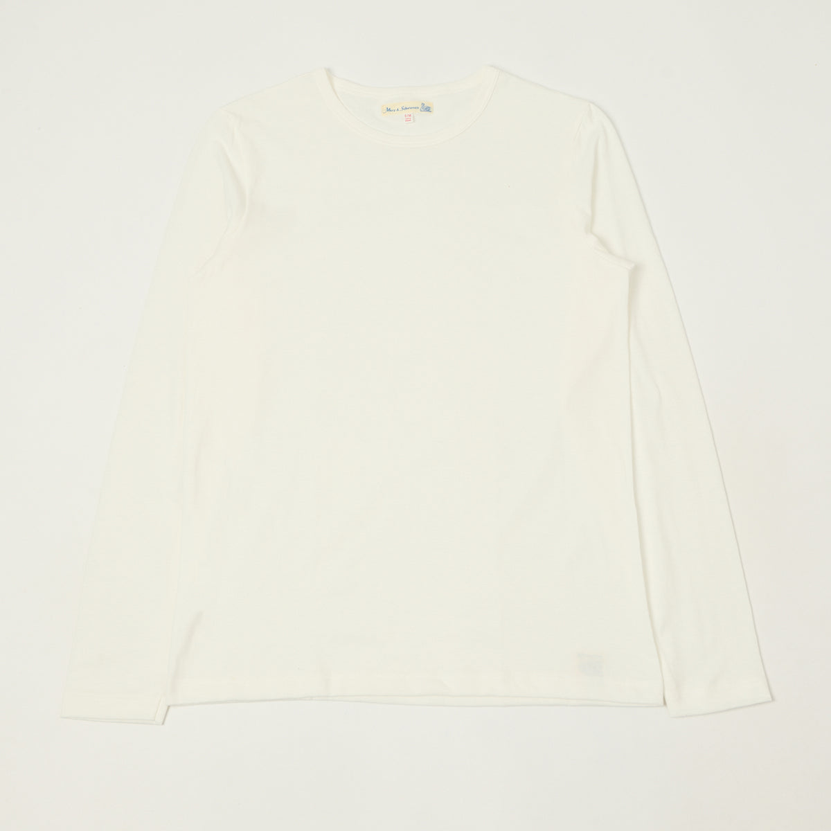 Merz b. Schwanen 'The Originals' 1950sLS Lightweight Long Sleeve T-Shirt - White