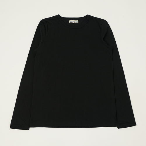 Merz b. Schwanen 'The Originals' 1950sLS Lightweight Long Sleeve T-Shirt - Deep Black