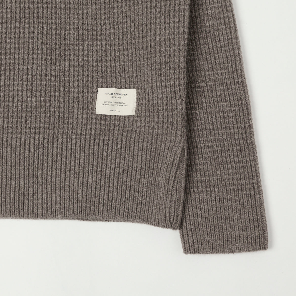 Merz b. Schwanen Merino/Cashmere Waffle Knit Pullover - Grain