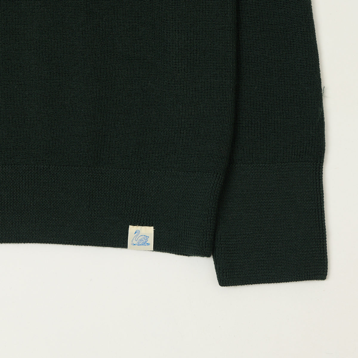 Merz b. Schwanen Ribbed Merino Wool Pullover - Bottle Green